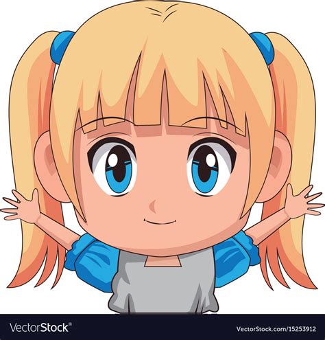 Little Anime Characters On Computer Screen Draw And Color A Cute