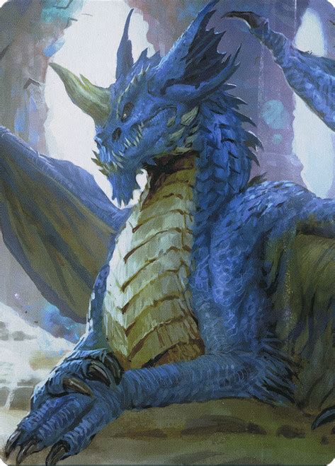 Young Blue Dragon Art Card Young Blue Dragon Stat Card Art