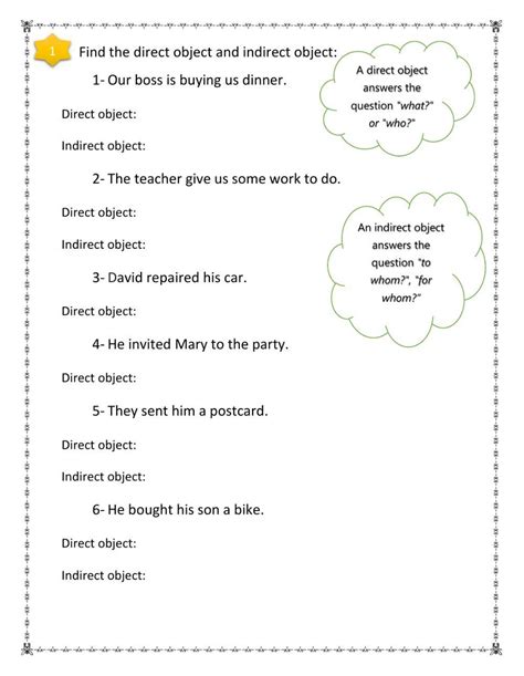 Direct And Indirect Objects General English Esl Worksheets Pdf And Doc
