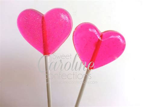 Hot Pink Heart Lollipops Hot Pink Lollipops Pink Heart Etsy