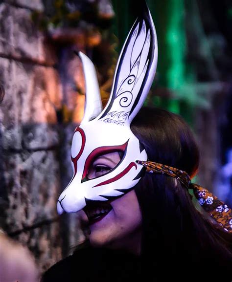 Kabuki Bunny Japanese Bunny Mask Hand Painted Etsy