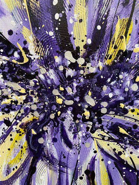 Purple Paintinglarge Abstract Painting On Canvas Acrylic Etsy