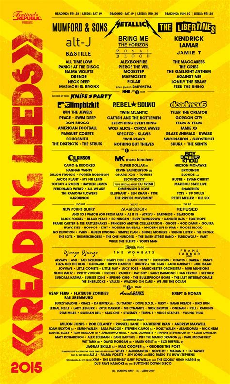 Get the 2015 pukkelpop lineup; Reading Festival | Reading 2015