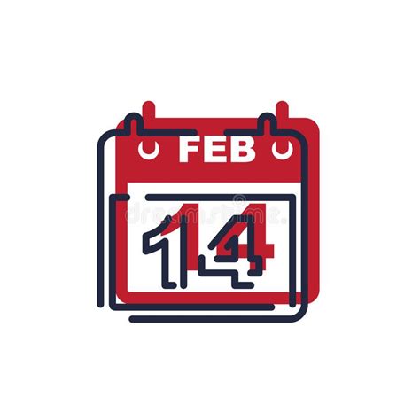 Valentines Date Calendar Vector Illustration Decorative Design Stock