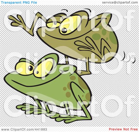 Royalty Free Rf Clip Art Illustration Of Cartoon Frogs Playing Leap