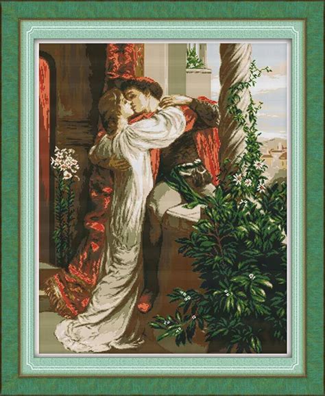 Romeo And Juliet Forever Love Kiss Painting Counted Cross Stitch Kits
