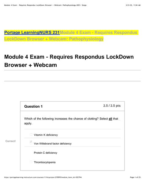 SOLUTION Module 4 Exam Requires Respondus Lockdown Browser Webcam