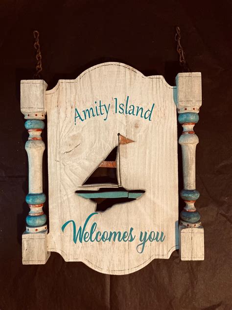 Jaws Amity Island Welcomes You Sign Etsy