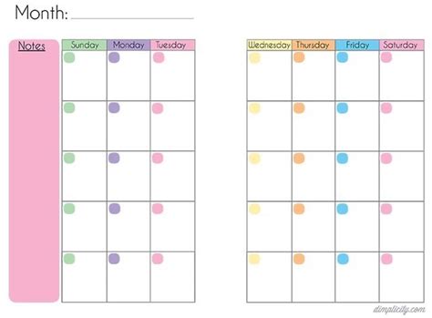 Free Blank Mini Binder Calendar Printables Things To Check