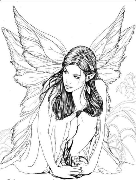 Realistic Fairy Coloring Pages For Adults Shauna Ocampo