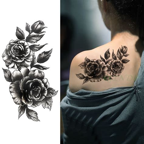 Buy Waterproof Temporary Tattoo Sticker Rose Flower