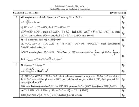 Barem De Evaluare 350 I De Notare Varianta 7 Matefizica