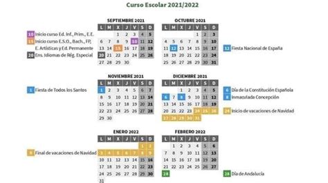 Calendario Escolar De Cádiz Para El Curso 2021 2022 Consulta Los