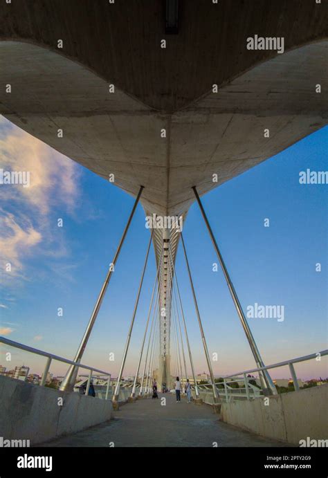 Lusitania Bridge Pedestrain Lane Merida Badajoz Extremadura Spain