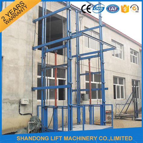 Hydraulic Vertical Warehouse Industrial Lifts Elevators With 10 M Guide