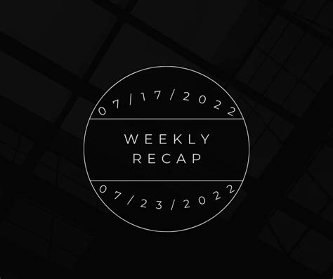 Weekly Recap 71722 72322 Wealth Management Services