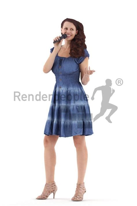 Posed 3d People Model By Renderpeople European Female In Event Dress