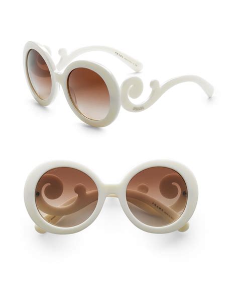 prada baroque sunglasses in white lyst