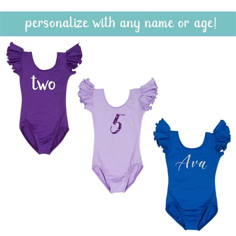Custom Personalized Leotard With Flutter Ruffle Short Etsy