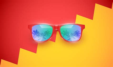 realistic vector sunglasses on a colorful background vector illustration 306687 vector art at