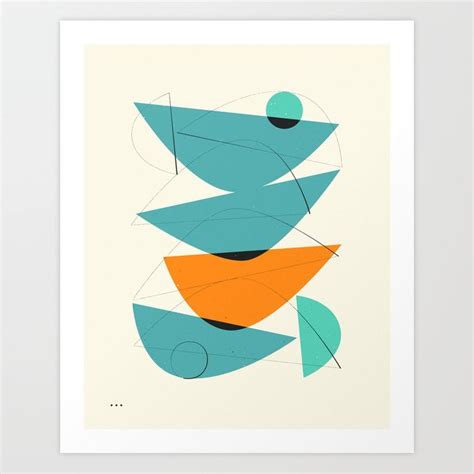 Imaginary 10 Minimal Abstract Art Print By Jazzberry Blue Abstract