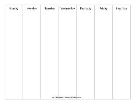 Blank Week Calendar Printable Customize And Print