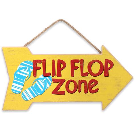 Buy Open Road Brands Flip Flop Zone Arrow Wood Wall Décor Hanging