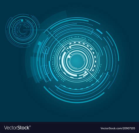 Futuristic Interface With Many Geometric Shapes Vector Image