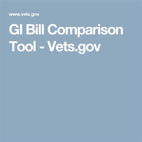 Gi Bill Comparison Tool Gi Bill Bills Comparison