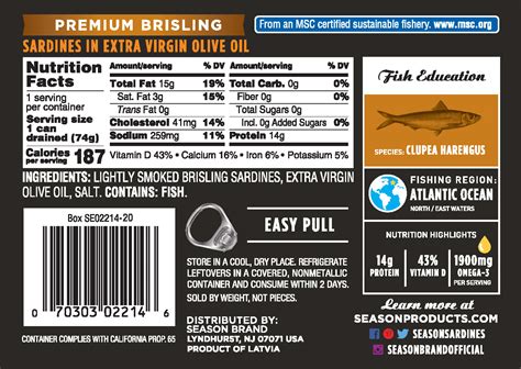 Sardines Season Brand Sustainable Canned Seafood