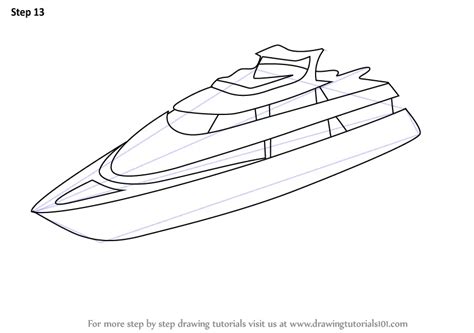 Learn How To Draw A Yacht Boats And Ships Step By Step Drawing