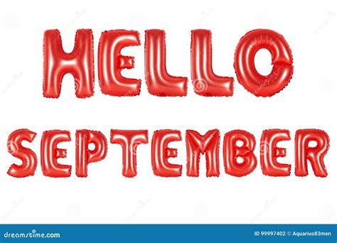 Hello September Red Color Stock Photo Image Of Bright 99997402