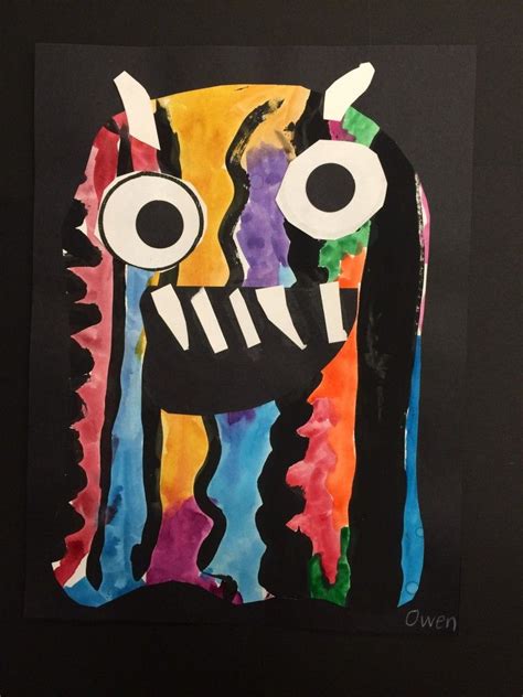 Kindergarten Line Monsters Georgetown Elementary Art Blog Art