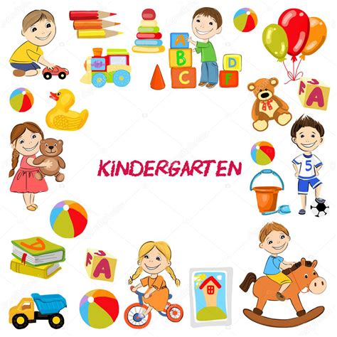 Vector Kindergarten Pattern With Boys And Girls — Stock Vector © Helen