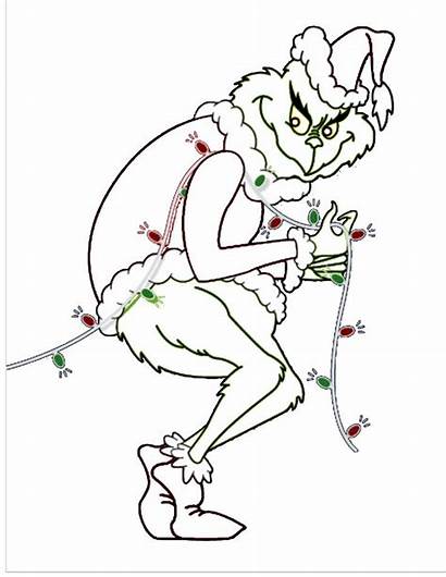 Grinch Stealing Lights Christmas Template Clipart Whoville