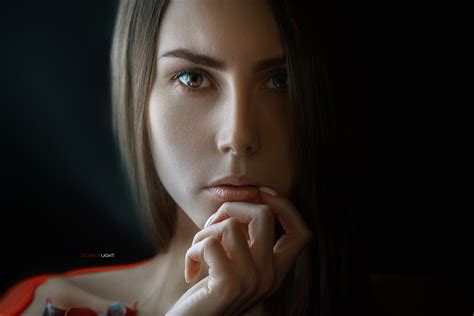 Wallpaper Portrait Women Model Face Alexander Drobkov 2560x1707