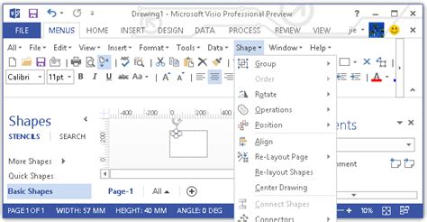 Show Classic Menus And Toolbars On Ribbon Of Visio 2010 2013 2016