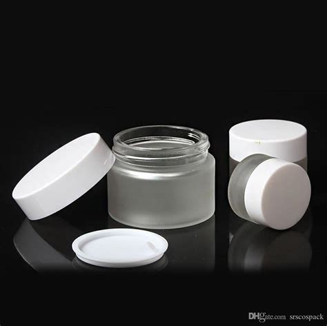 2021 Empty Glass Cream Jar Clear Frosted Cream Container In 30ml 50ml