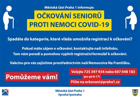 Počet volných míst pro očkování 1. Informace k očkování proti nemoci COVID-19 - Praha 1