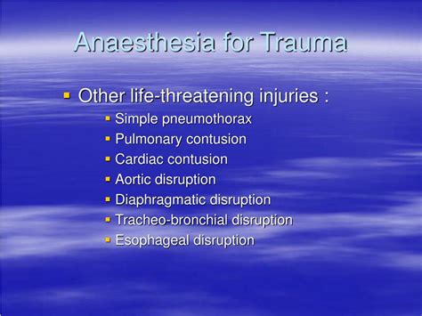 Ppt Anaesthesia For Trauma Powerpoint Presentation Free Download