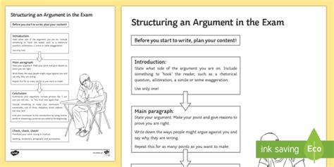 Gcse How To Structure An Argument Worksheet Worksheet