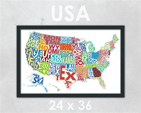 Usa Map 24x36 United States Map 50 States Map Globe Country Maps