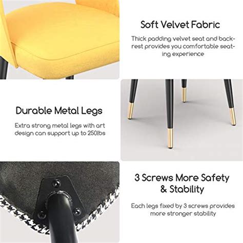 Mecor Modern Velvet Dining Chairs Set Of 2 Velvet Upholstered Side