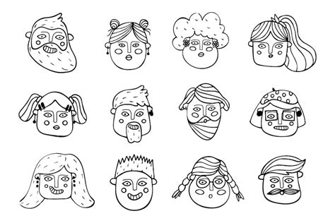 Premium Vector Collection With Cartoon Human Heads