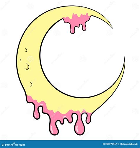 Creepy Cute Pastel Goth Moon Stock Vector Illustration Of Attractive