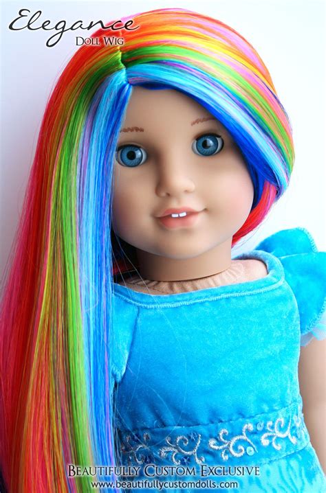 Rainbow Dazzle Elegance Doll Wig Fits 18 Custom American Girl Dolls