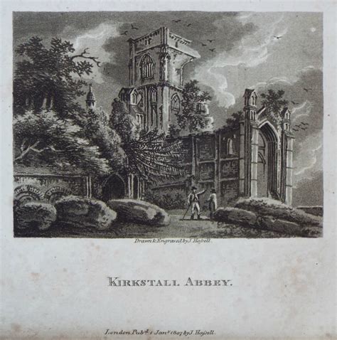 Antique Prints Of Kirkstall Abbey