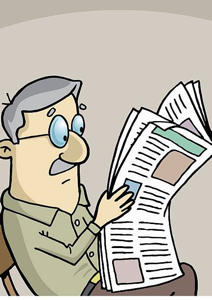 Old Man Reading Newspaper Illustrations Royalty Free Vector Graphics