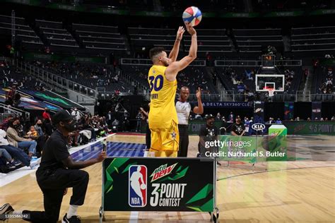 Stephen Curry Of Team Lebron Shoots The Ball During The Mtn Dew News