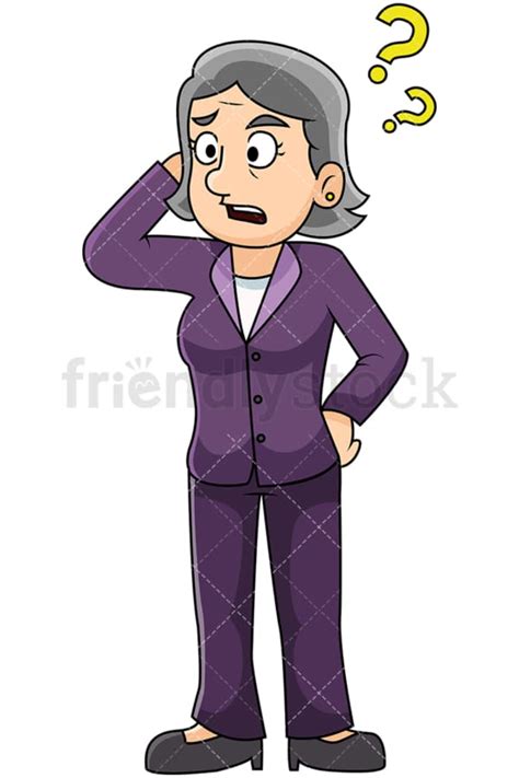 Mature Woman Making Point Vector Cartoon Clipart Friendlystock